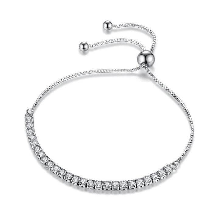 Sterling Silver Sparkling Strand Bracelet Women Link Tennis