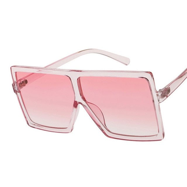 Chic Square Sunglasses for Women - Fashionable UV400 Eyewear with Clear Lenses and Durable Plastic Frame