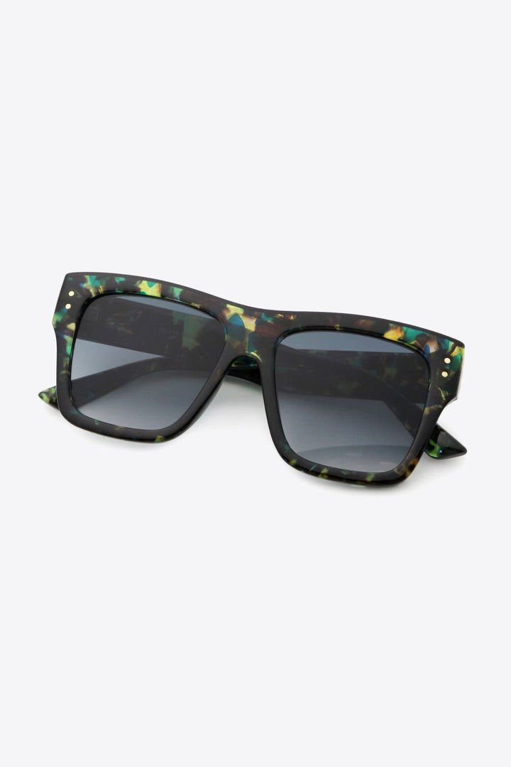 Chic UV400 Square Sunglasses with Patterned Polycarbonate Frames
