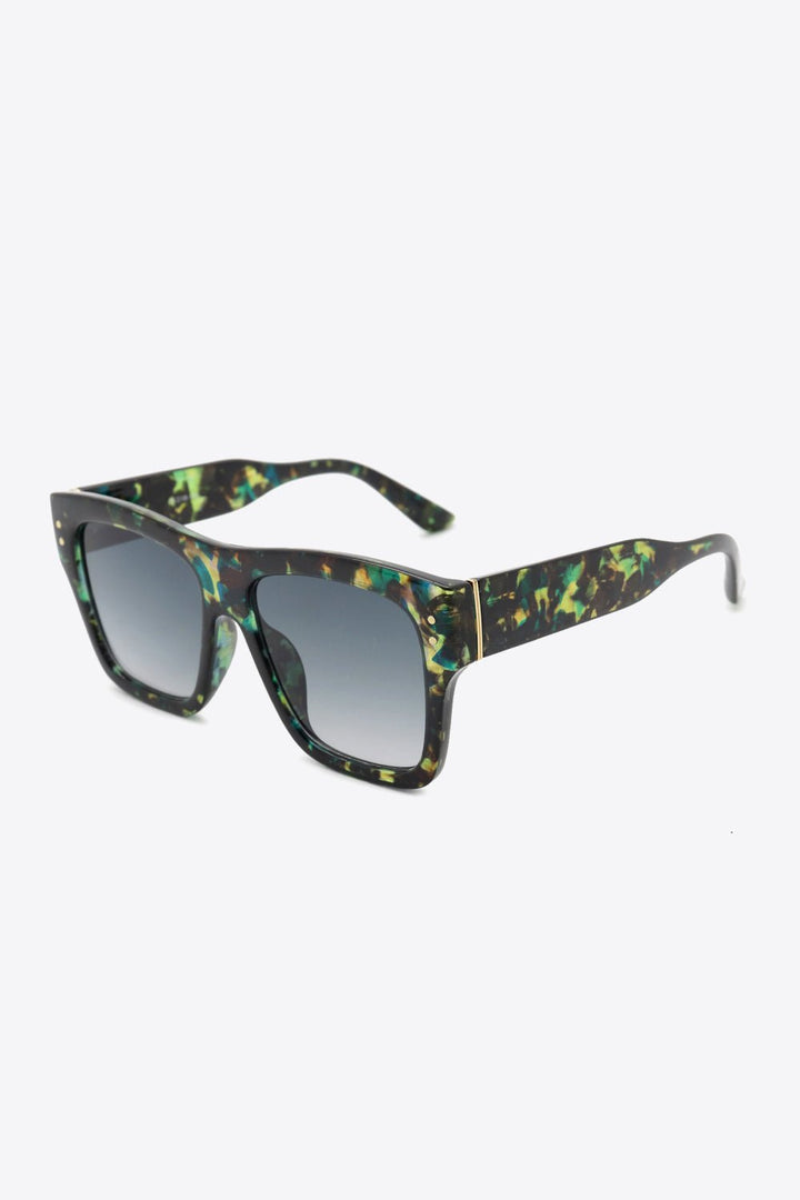 Chic UV400 Square Sunglasses with Patterned Polycarbonate Frames