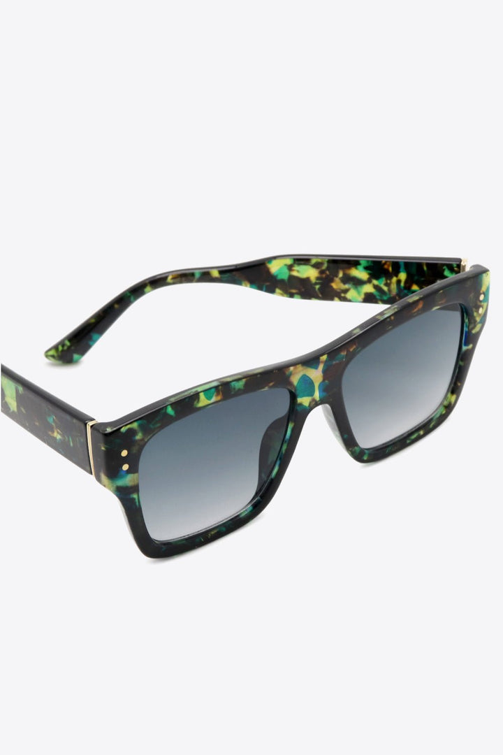 Chic UV400 Square Sunglasses with Patterned Polycarbonate Frames