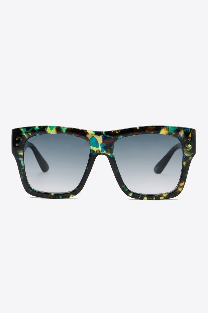 Chic UV400 Square Sunglasses with Patterned Polycarbonate Frames