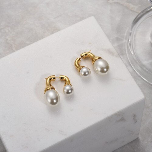 Vintage Pearl Earrings Trend Elegant Temperament Drop Earrings