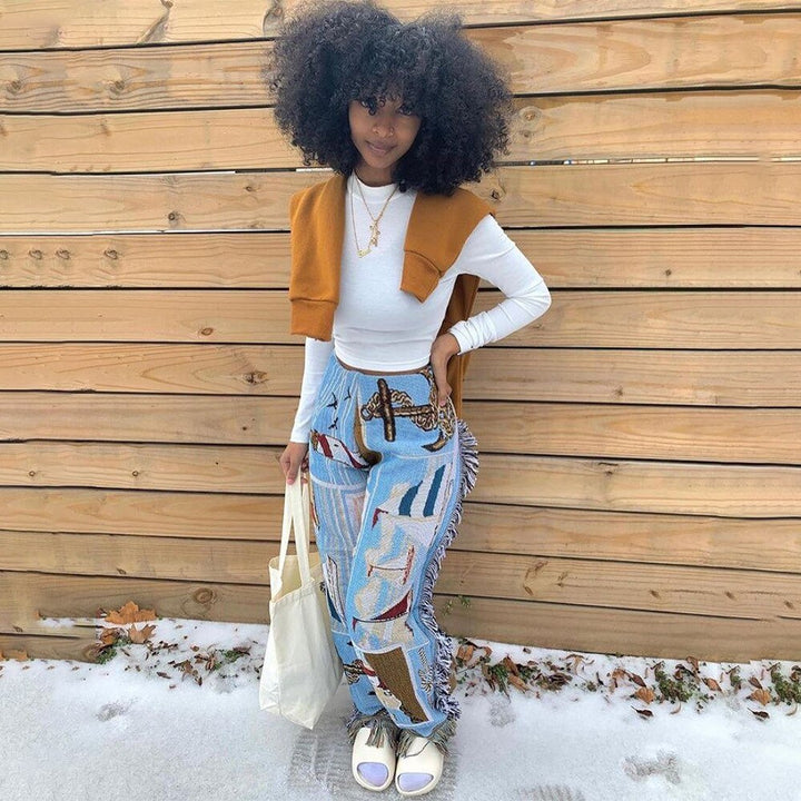 Chic Women’s Patchwork Utility Pants for Modern Style