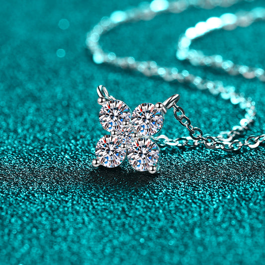 1.26 Carat Moissanite 925 Sterling Silver Pendant Necklace