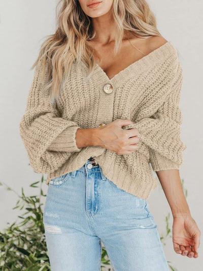 Button Up Long Sleeve Cardigan for Stylish Comfort Wear