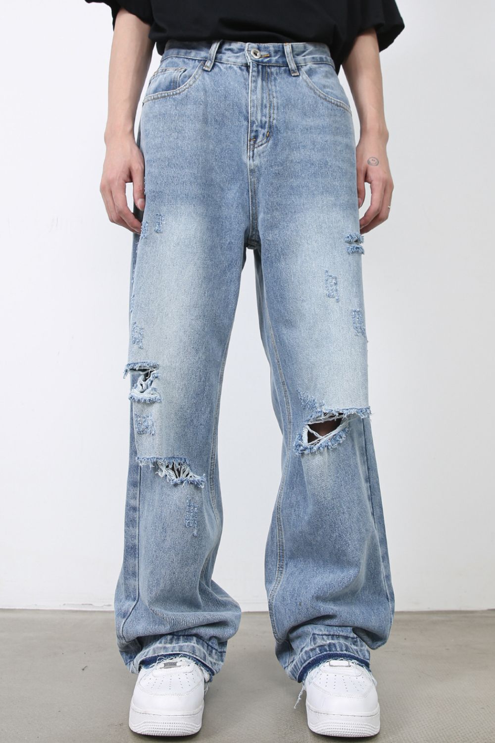 Men's Distressed Baggy Jeans for Casual Style and Comfort