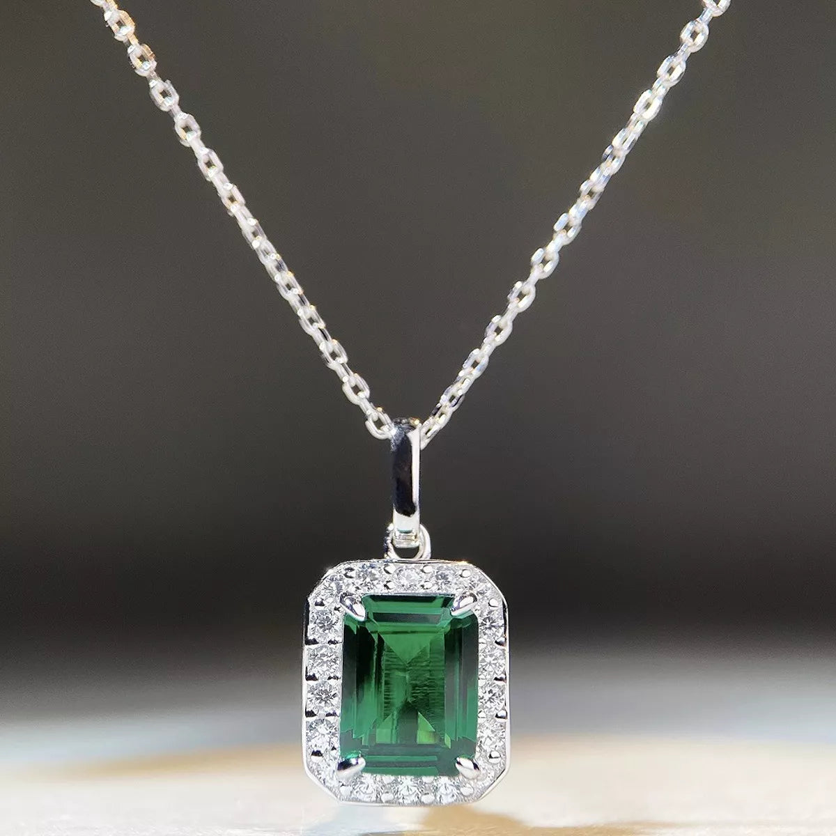 925 Sterling Silver Zircon Geometric Cross Necklace
