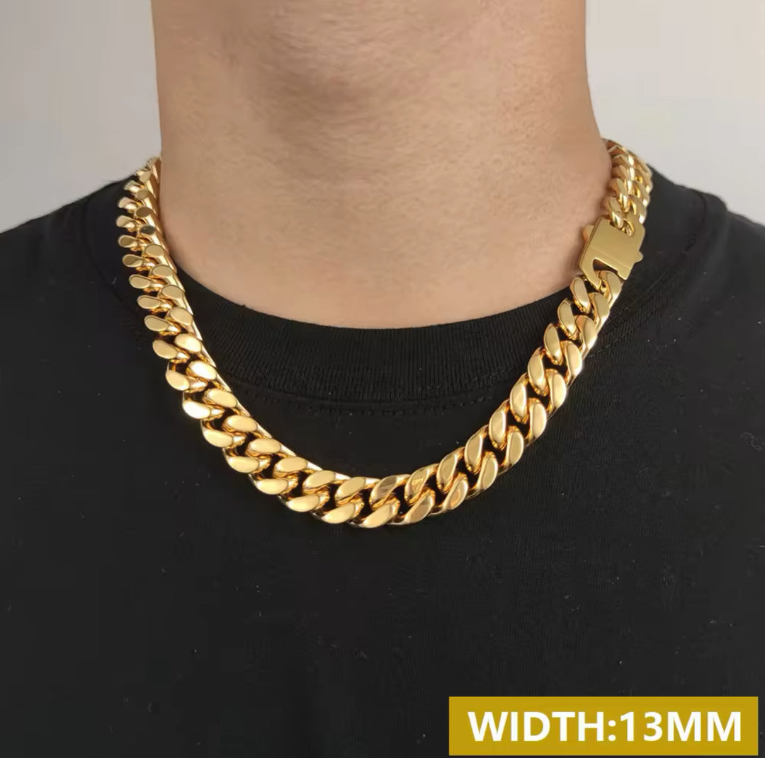 Stainless Steel Men’s Cuban Link Chain Necklace