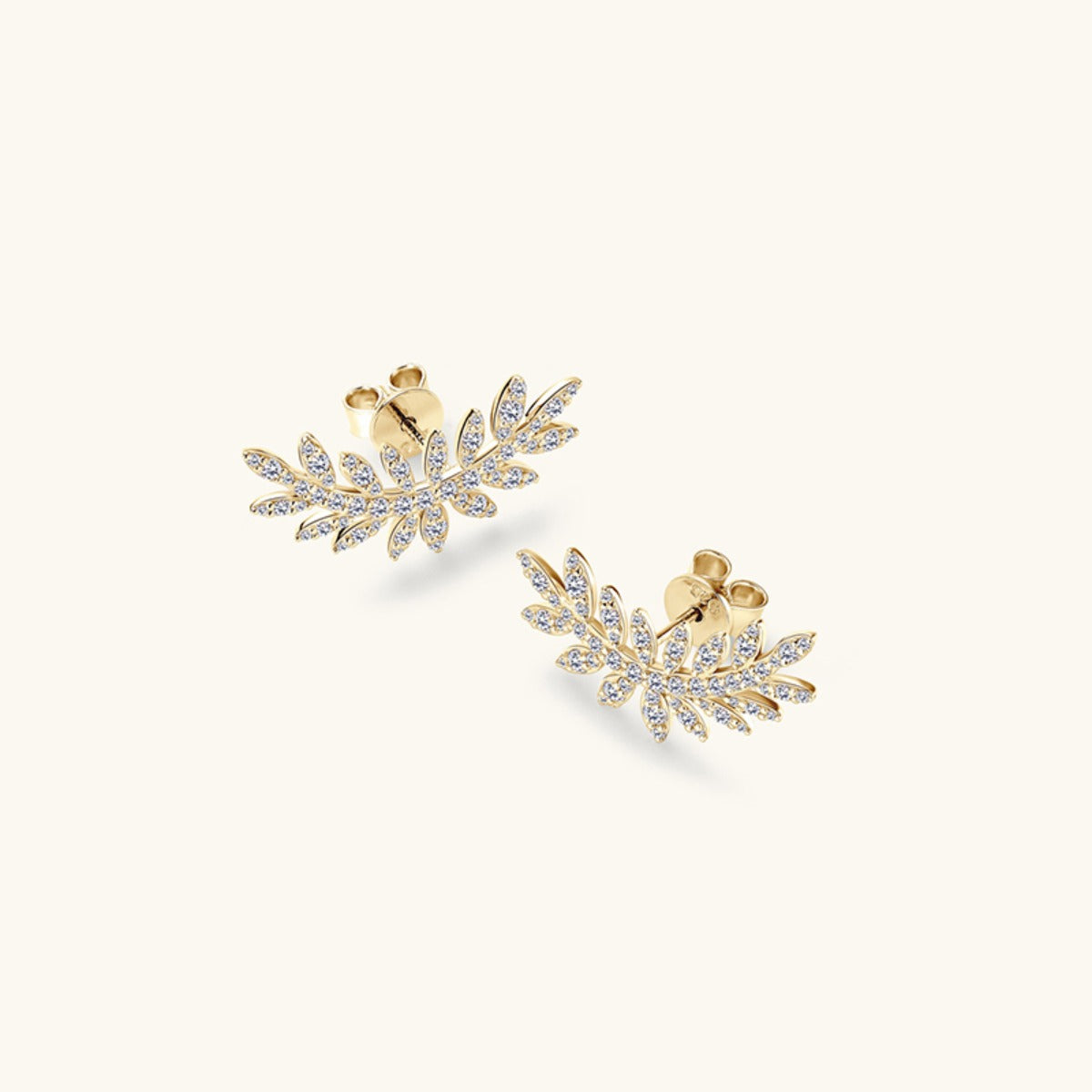 Moissanite 925 Sterling Silver Leaf Shape Stud Earrings Elegant