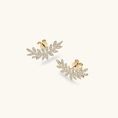 Moissanite 925 Sterling Silver Leaf Shape Stud Earrings Elegant