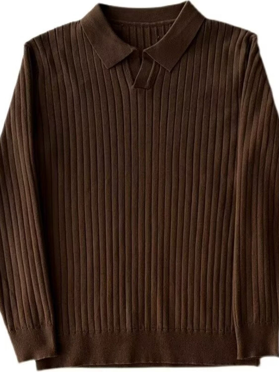 Men's Plus Size Collared Neck Long Sleeve Polo Shirt Comfort