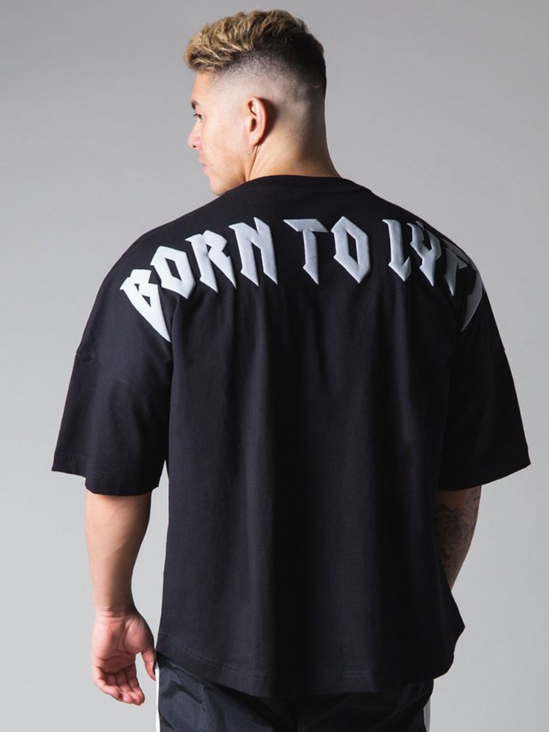 Men's Plus Size Letter Round Neck Half Sleeve T-Shirt Fashion
