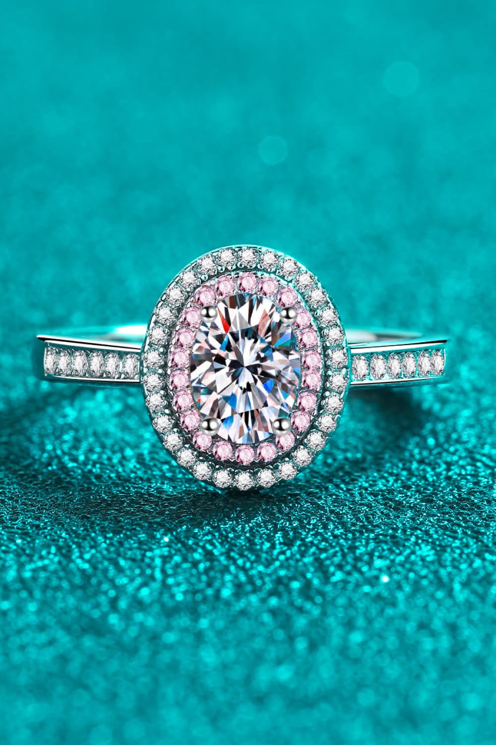 1 Carat Moissanite 925 Sterling Silver Halo Engagement Ring