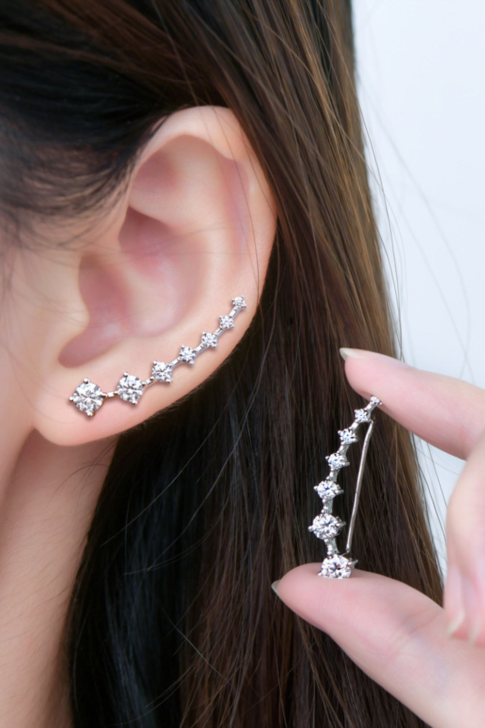 1.9 Carat Moissanite 925 Sterling Silver Earrings Set