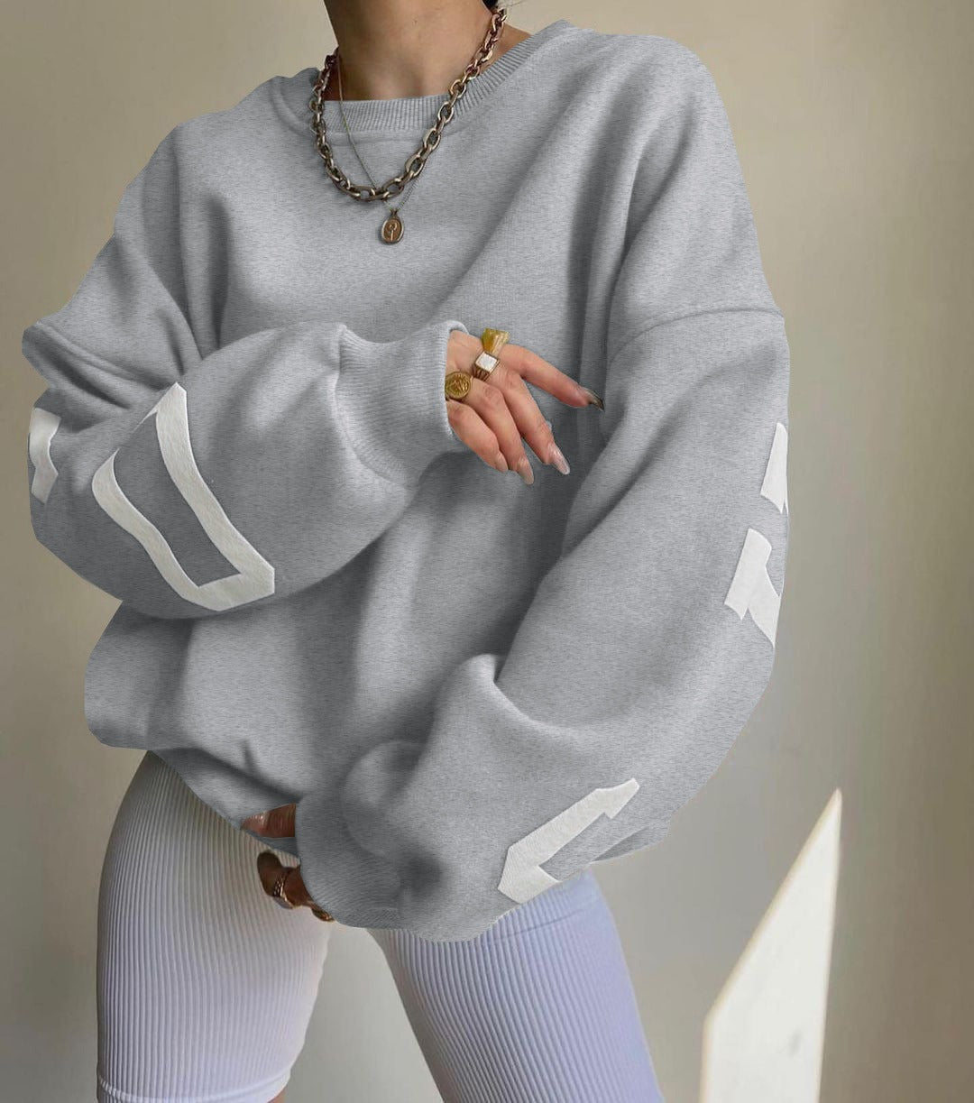 Trendy Y2K-Inspired Fleece Hoodie for Women with Casual Letter Print and Relaxed Fit