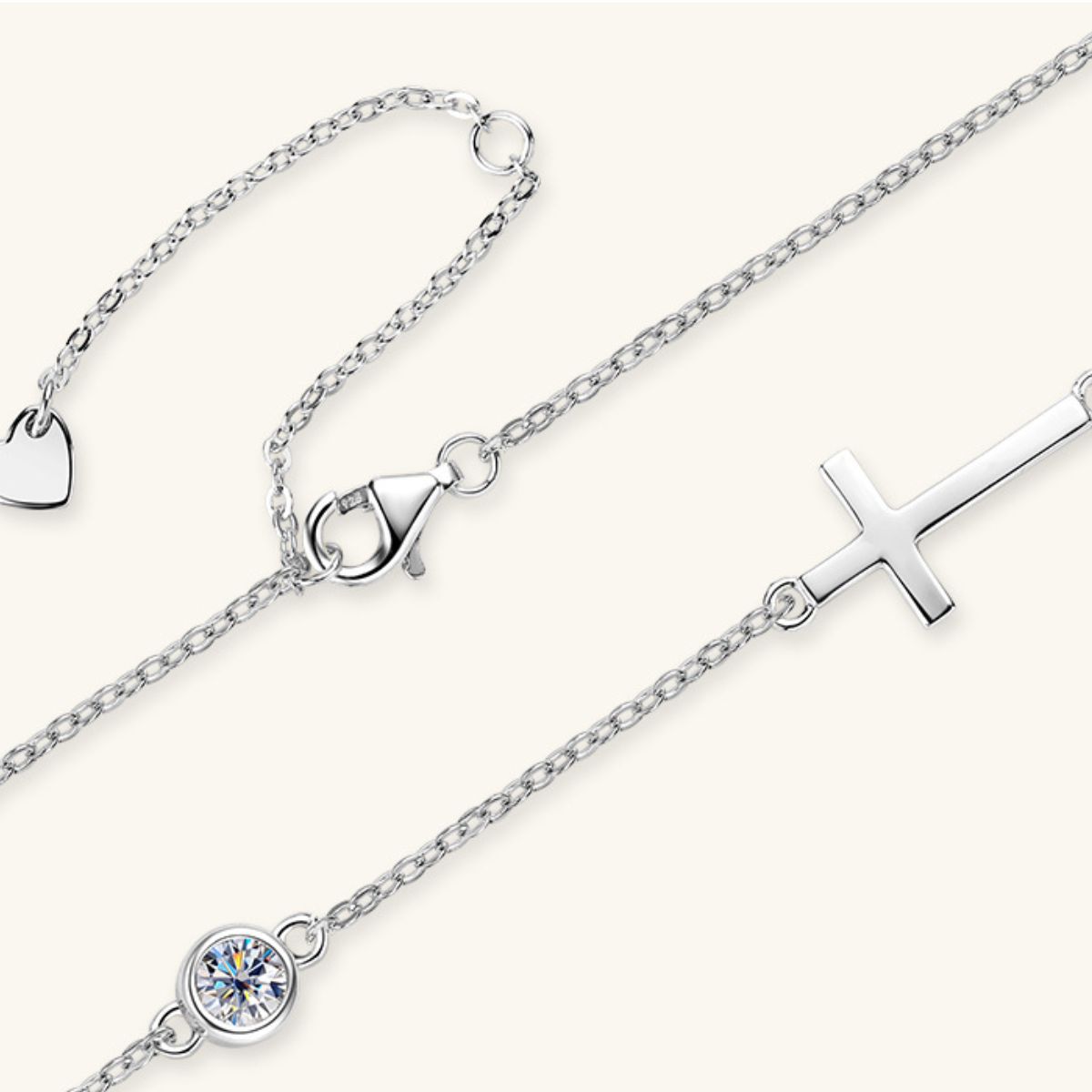 Cross 925 Sterling Silver Moissanite Necklace for Women