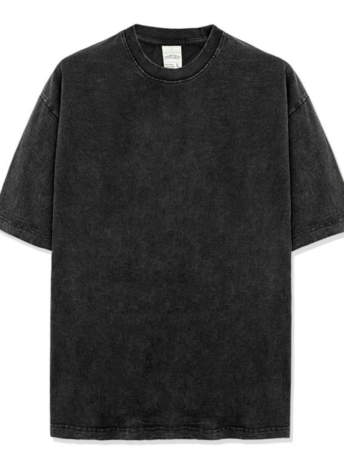 Men's Full Size Round Neck Washed T-Shirt Plus Size Apparel