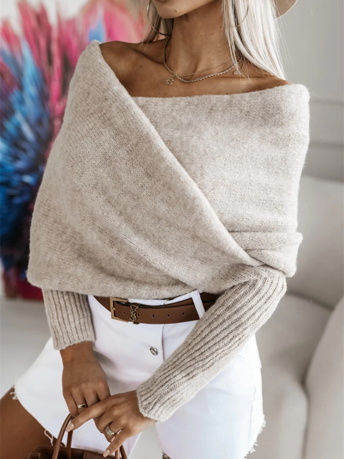 Long Sleeve Cropped Knit Top for Stylish Everyday Wear