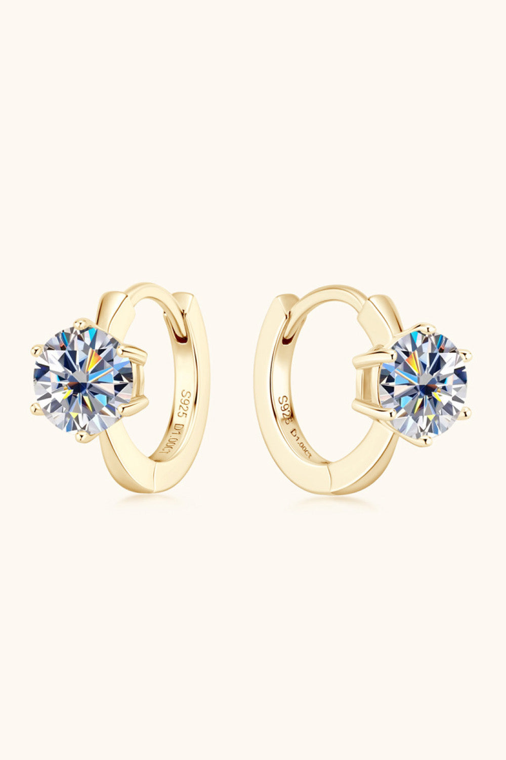 2 Carat Moissanite 925 Sterling Silver Huggie Earrings Set
