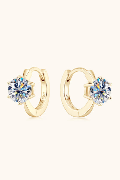 2 Carat Moissanite 925 Sterling Silver Huggie Earrings Set