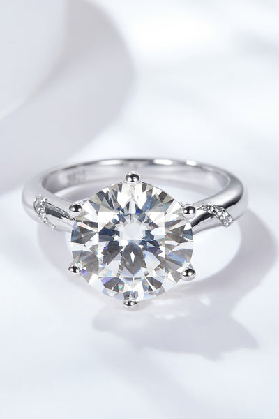 5 Carat Moissanite Solitaire Ring in Sterling Silver
