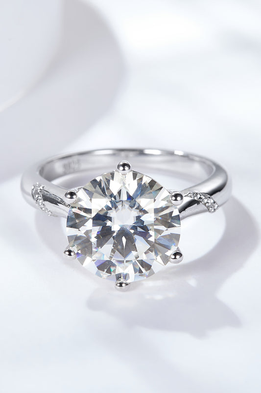 5 Carat Moissanite Solitaire Ring in Sterling Silver