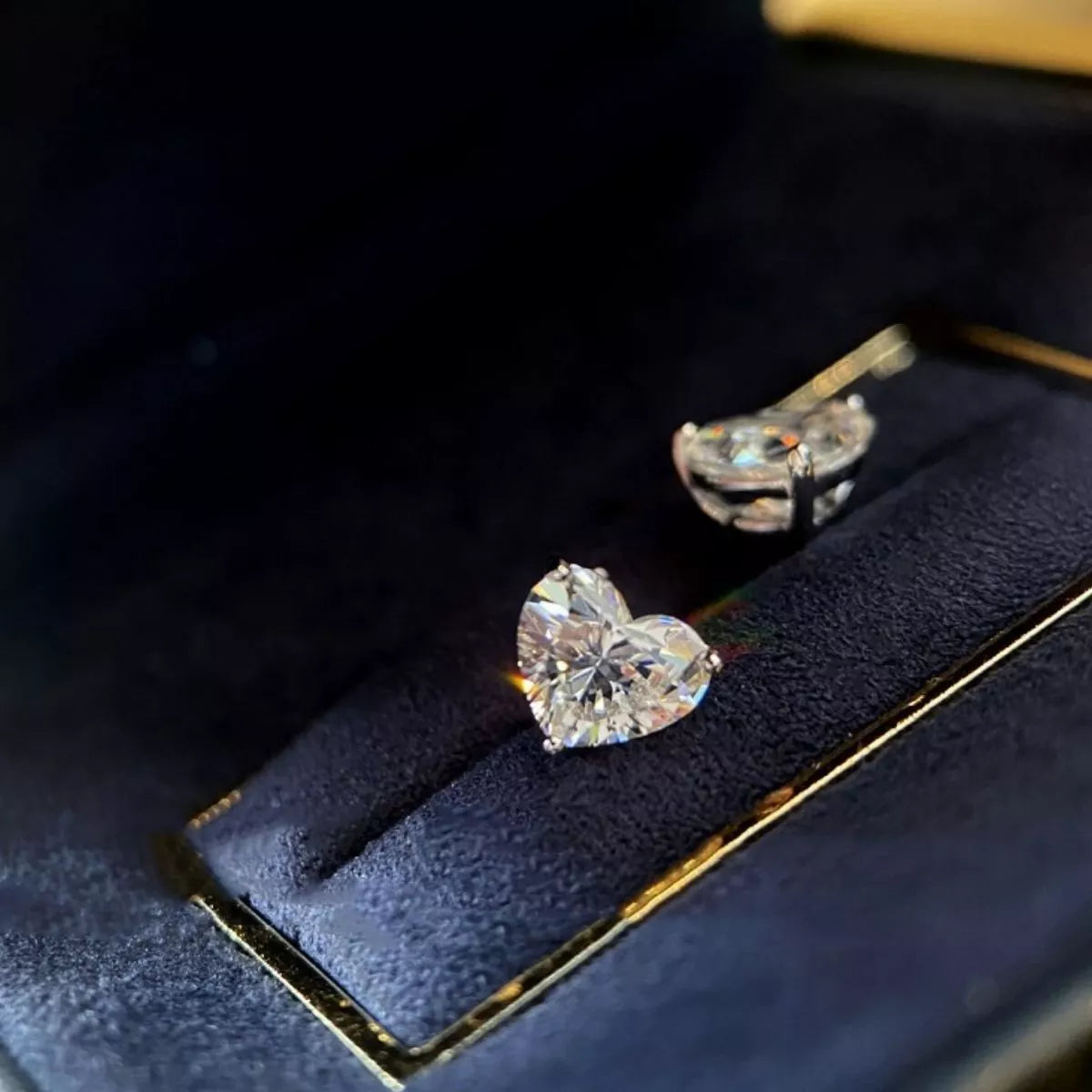 2 Carat 925 Sterling Silver Moissanite Heart Earrings
