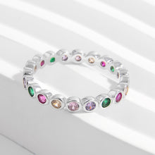 925 Sterling Silver Contrast Zircon Ring for Elegant Style