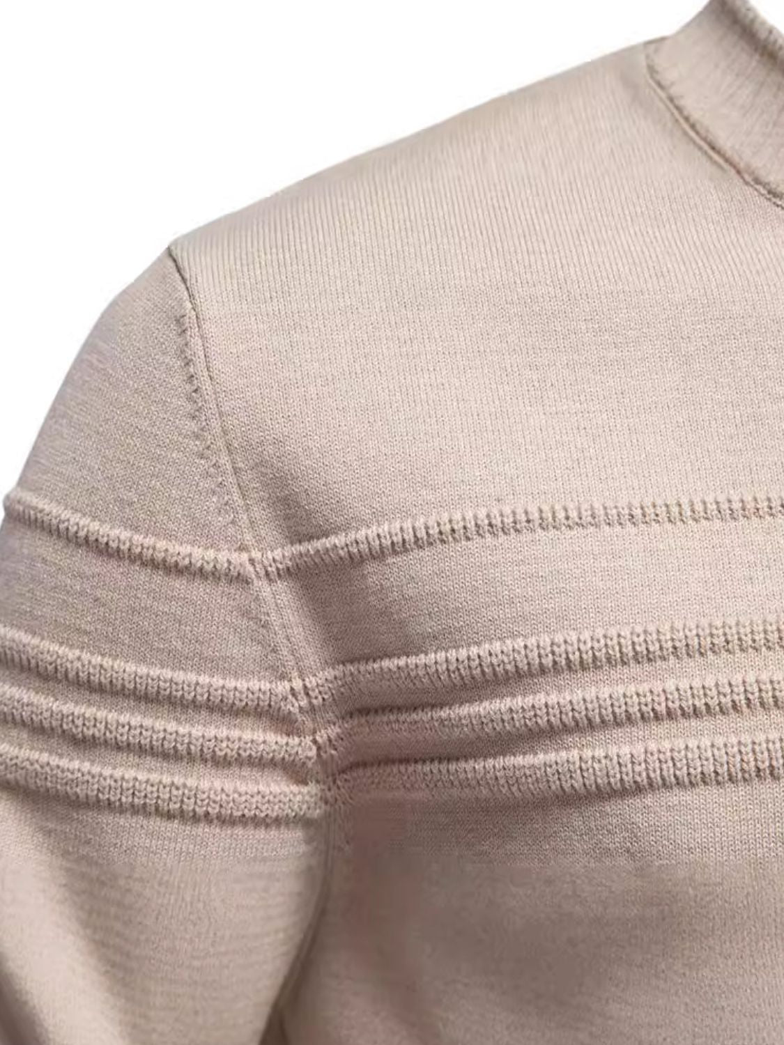 Men's Round Neck Striped Sweater for Comfortable Casual Style