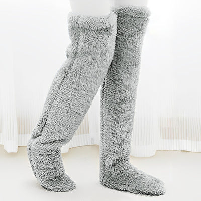 Cozy Fuzzy Over-Knee Plush Socks for Winter Warmth