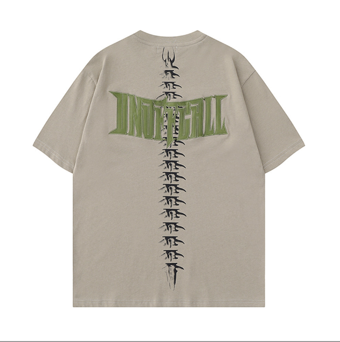 Embroidered Skeleton Graphic Tee for Men Trendy Style