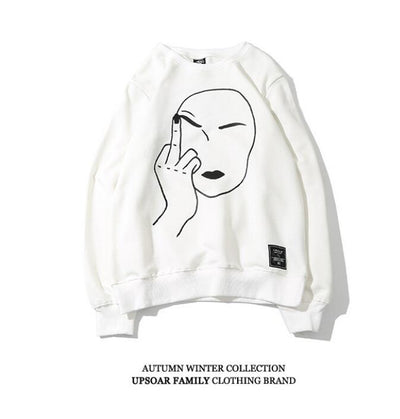 Edgy Urban Graphic Hoodie for Men Bold Middle Finger Design