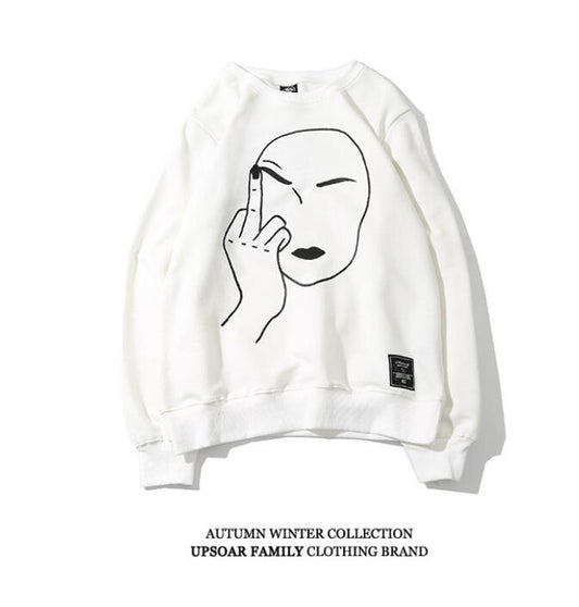 Edgy Urban Graphic Hoodie for Men Bold Middle Finger Design