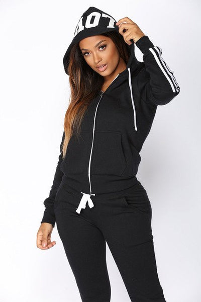Women's 2-Piece Tracksuit Set Stylish Crop Hoodie Pants