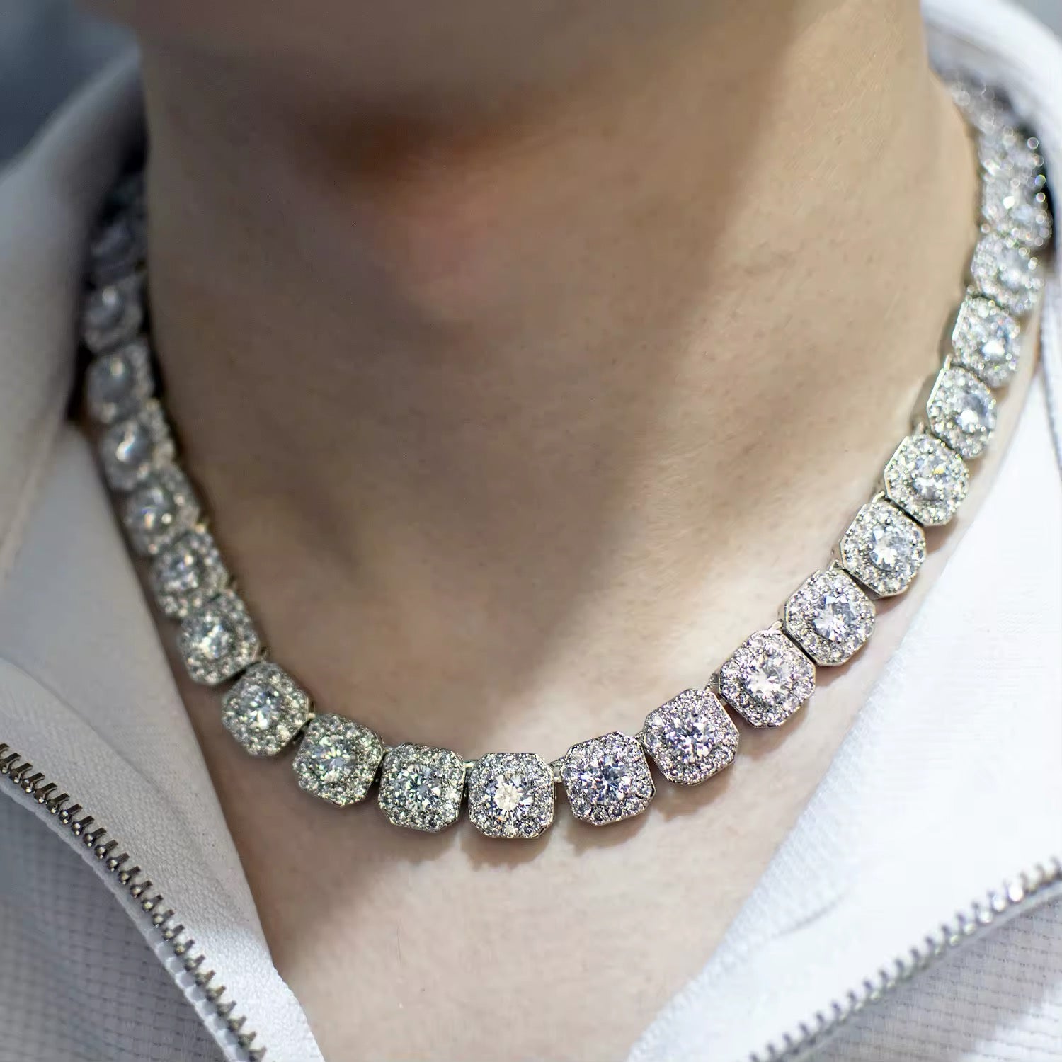 Icy Tennis Chain Necklace Timeless Elegance Luxury Jewelry Statement Piece For Modern Style