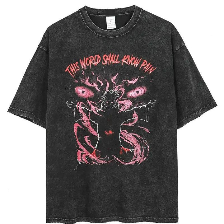 Naruto Vintage Washed Cotton Tee - Harajuku Style Ninja Apparel