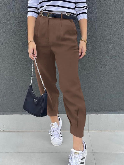 Stylish High-Waisted Crop Trousers for Chic Comfort