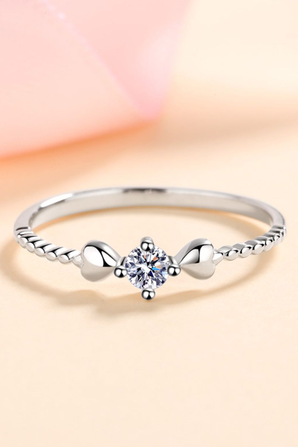 Adored Moissanite Heart 925 Sterling Silver Ring for Her