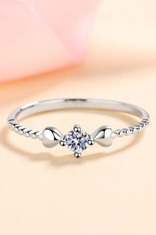 Adored Moissanite Heart 925 Sterling Silver Ring for Her