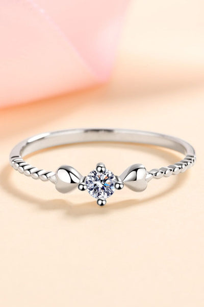 Adored Moissanite Heart 925 Sterling Silver Ring for Her