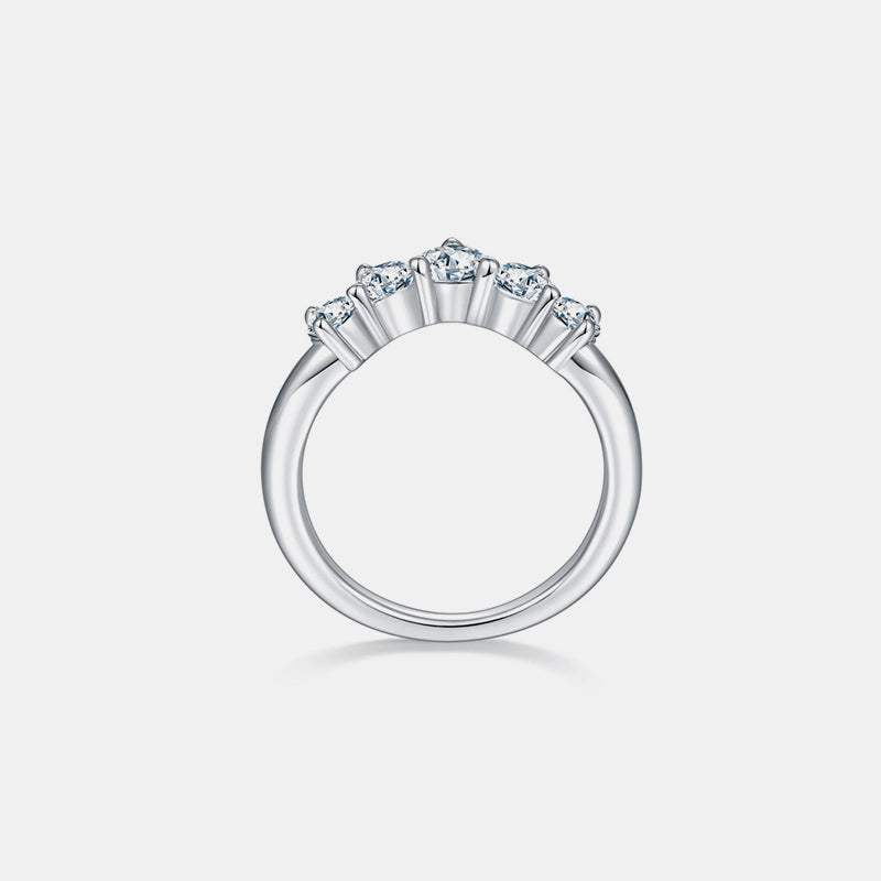 Inlaid Moissanite 925 Sterling Silver Ring for Elegance