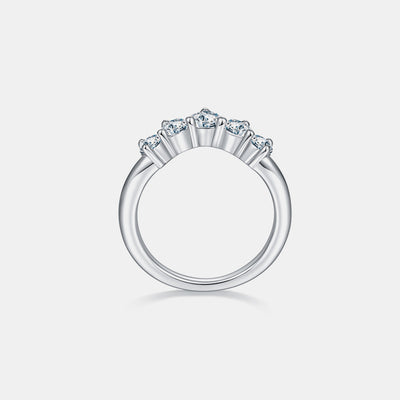 Inlaid Moissanite 925 Sterling Silver Ring for Elegance