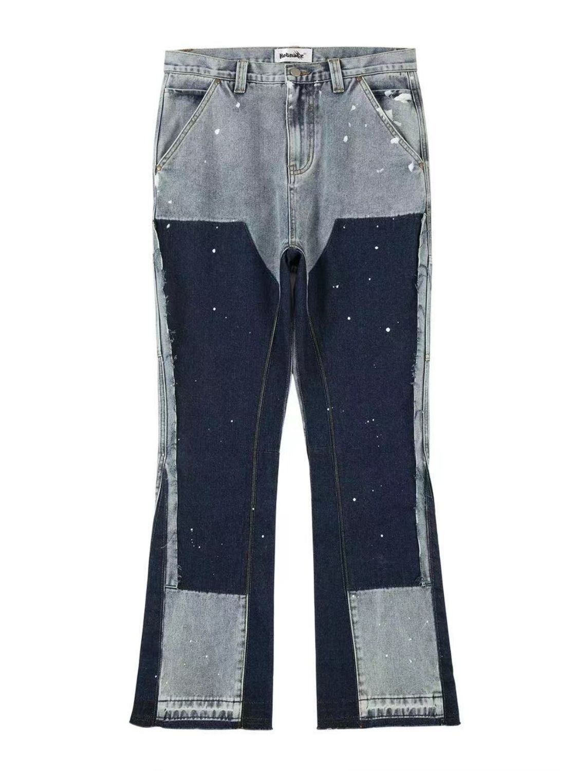 Men's Contrast Washed Bootcut Jeans for Casual Style