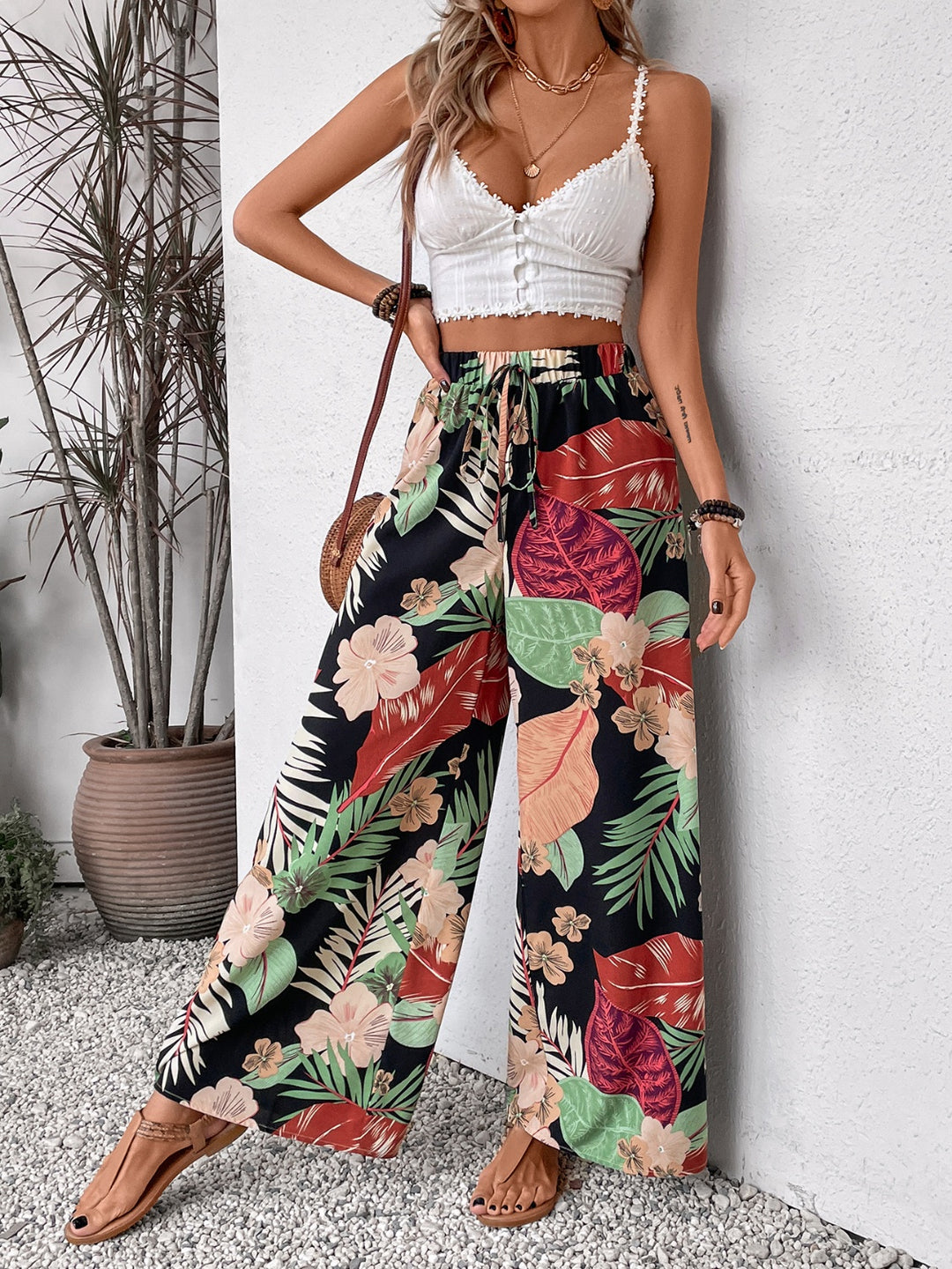 Elegant Patterned Palazzo Pants