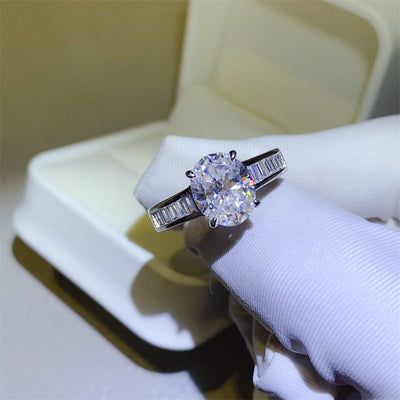 3 Carat Moissanite 925 Sterling Silver Ring for Elegance