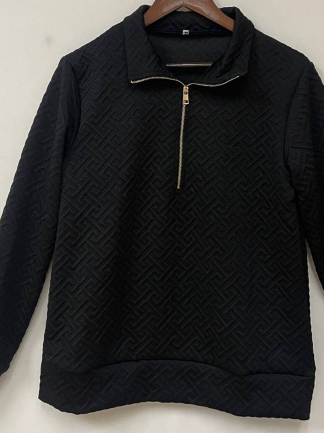Textured Relaxed Fit Long Sleeve Sweatshirt for Women