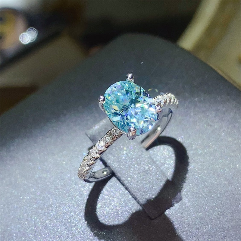 2 Carat Moissanite Zircon 925 Sterling Silver Ring Size 7