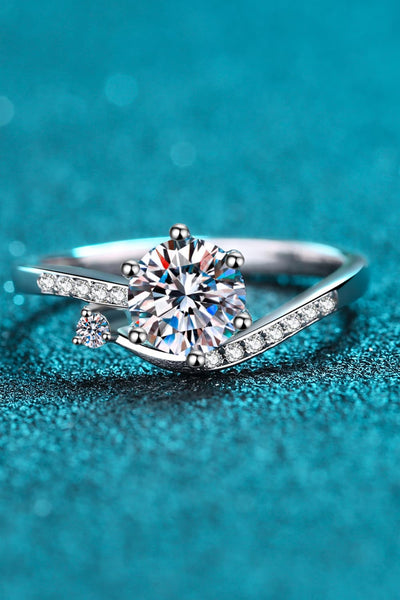 1 Carat Moissanite 925 Sterling Silver Bypass Ring Elegance