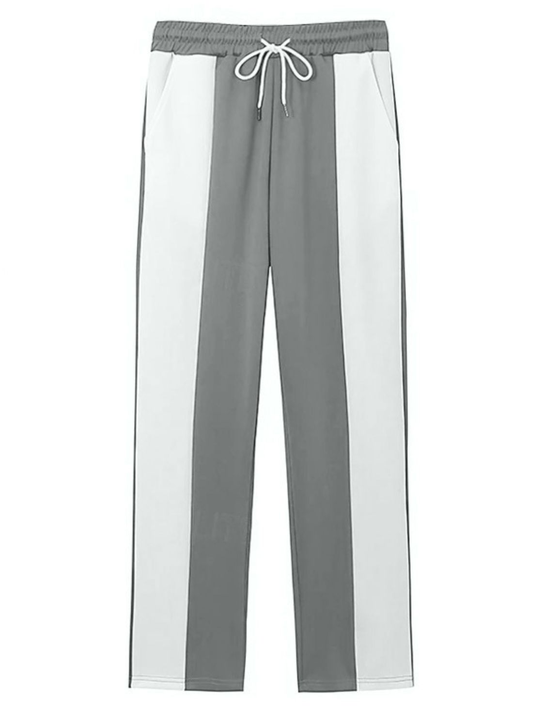 Men's Full Size Drawstring Contrast Pants Plus Size Fashion